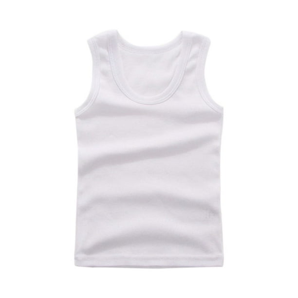 AGES 2/3-3/4-5/6-7/8-9/10 YRS 3 PACK GIRLS or BOYS WHITE COTTON VESTS